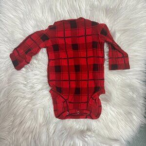 MeUndies MeKids red plaid bodysuit size 6-12 months // 3731